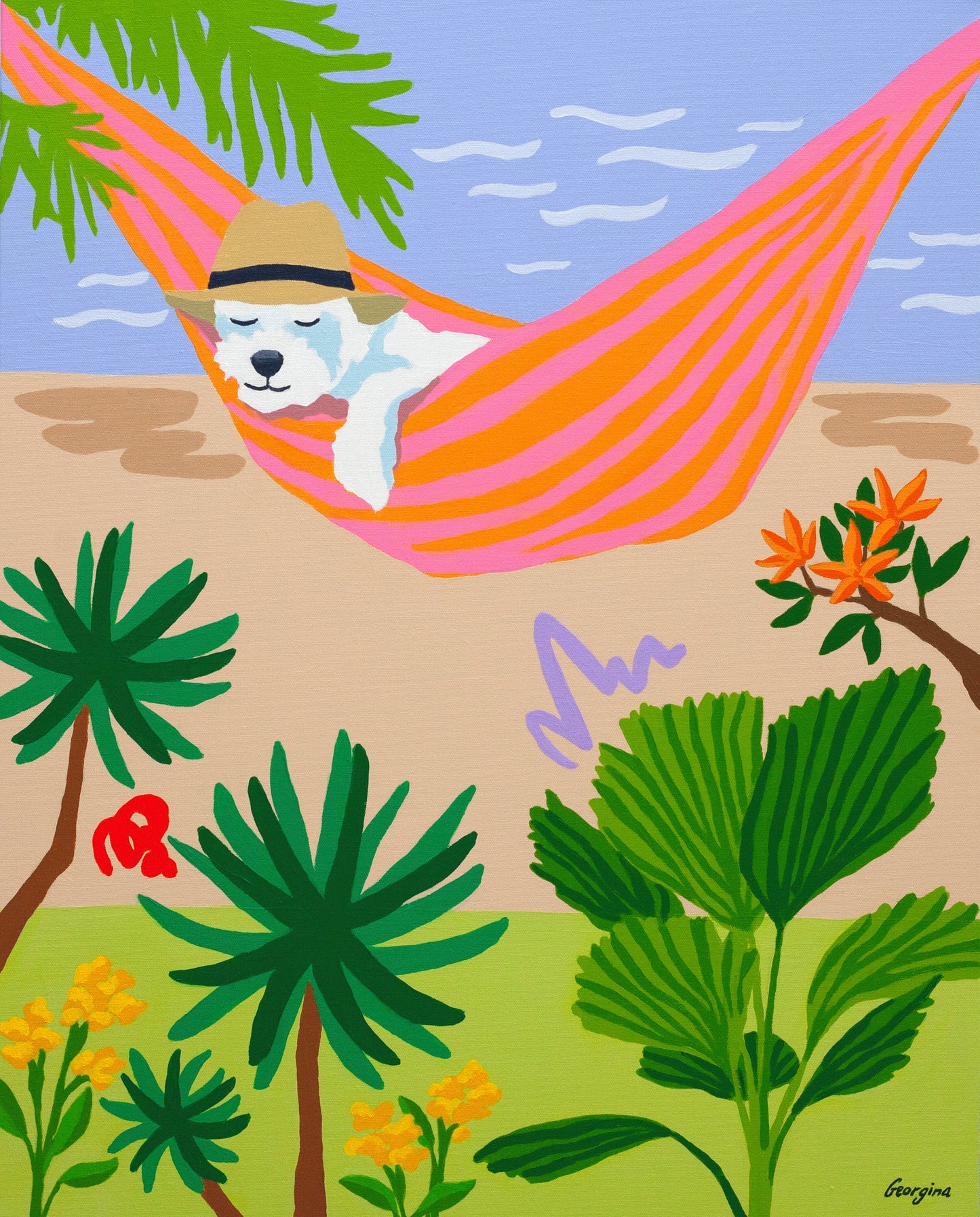 Dreaming Dog Painting