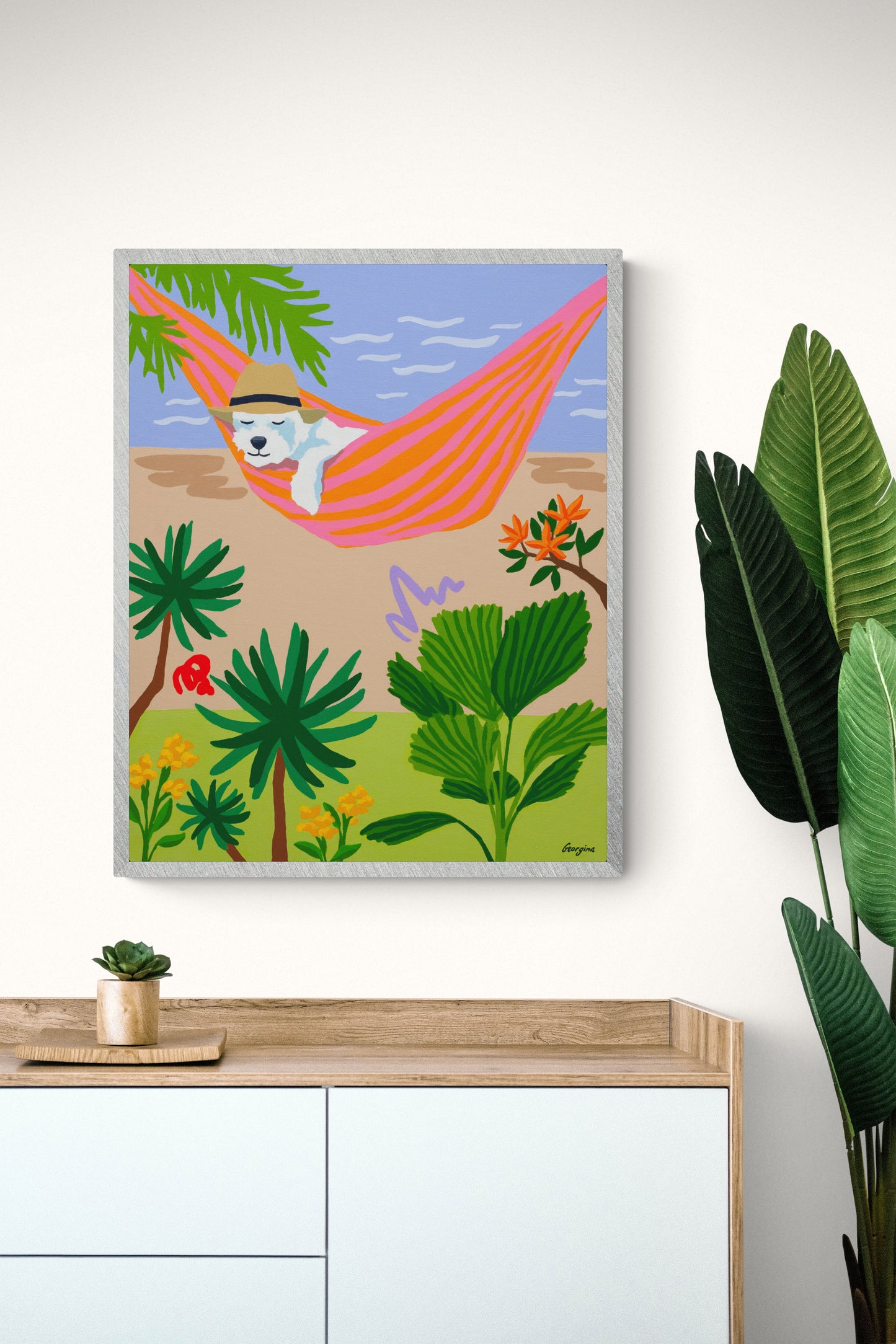 Dreaming dog art print