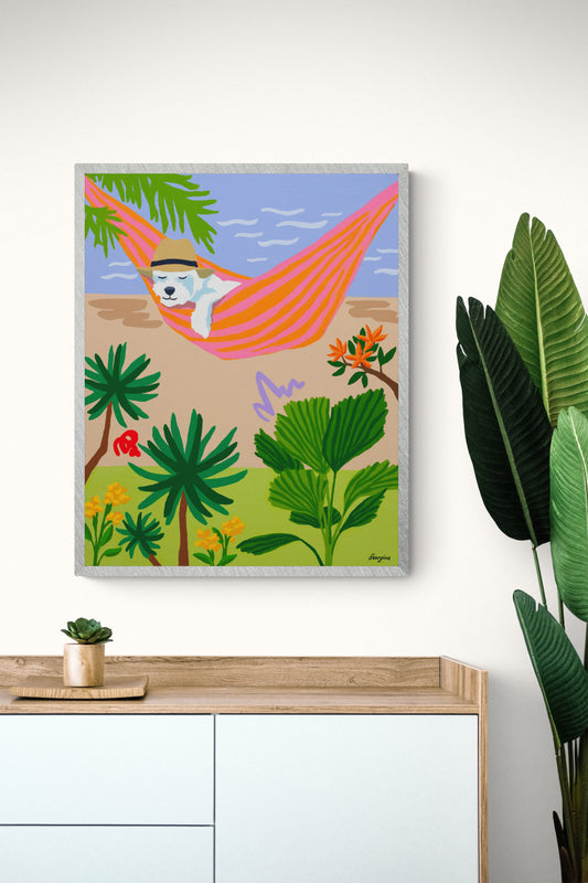 Dreaming dog art print