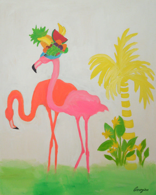 Fruity Flamingo Painting