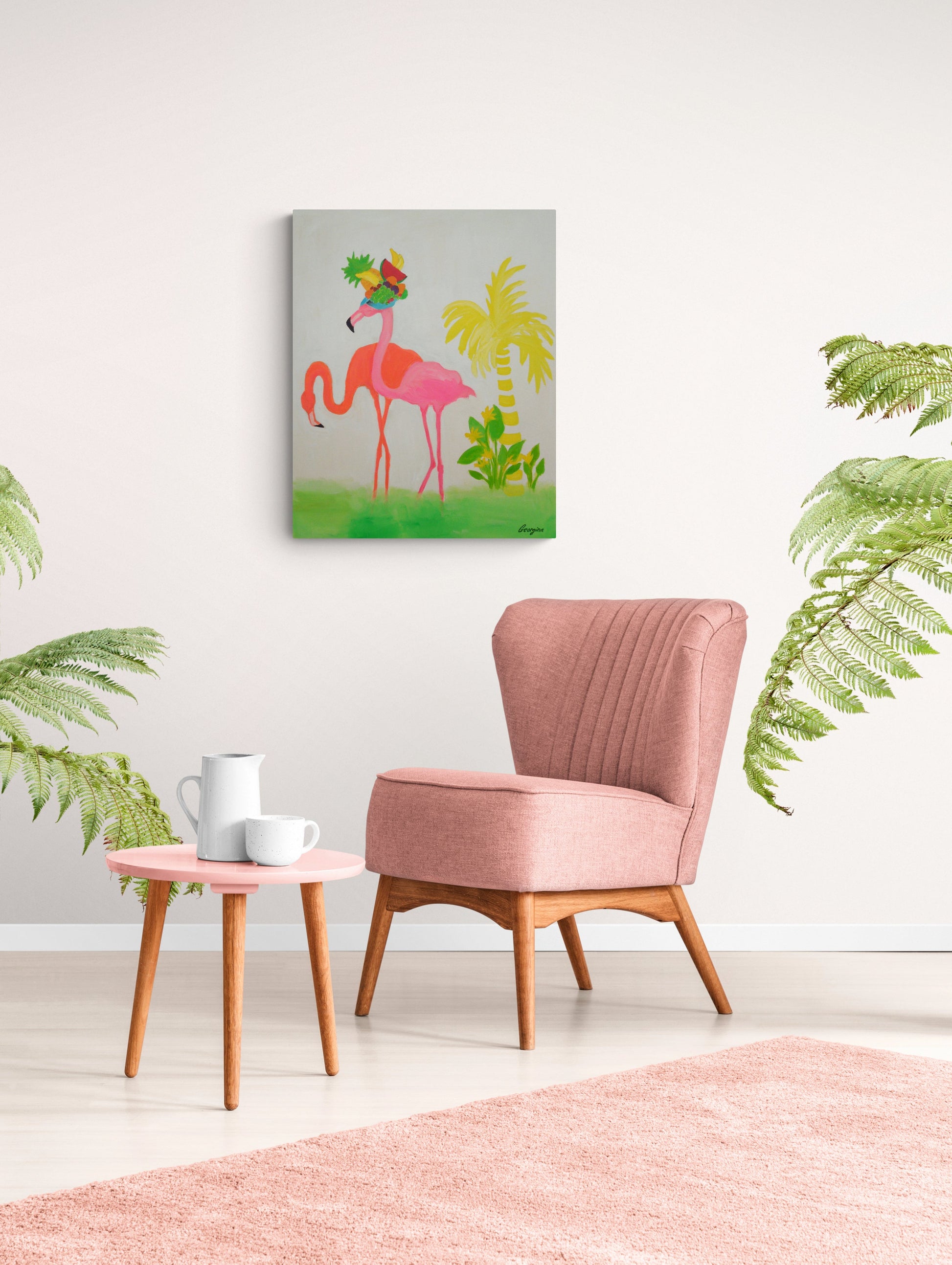 Fruity Flamingo Painting