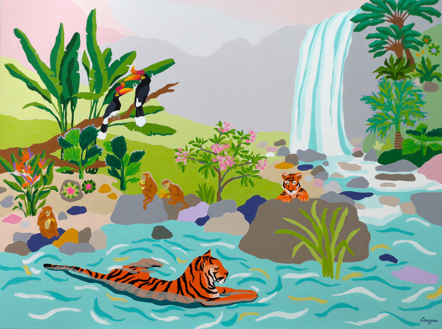 Jungle Tigers Painting