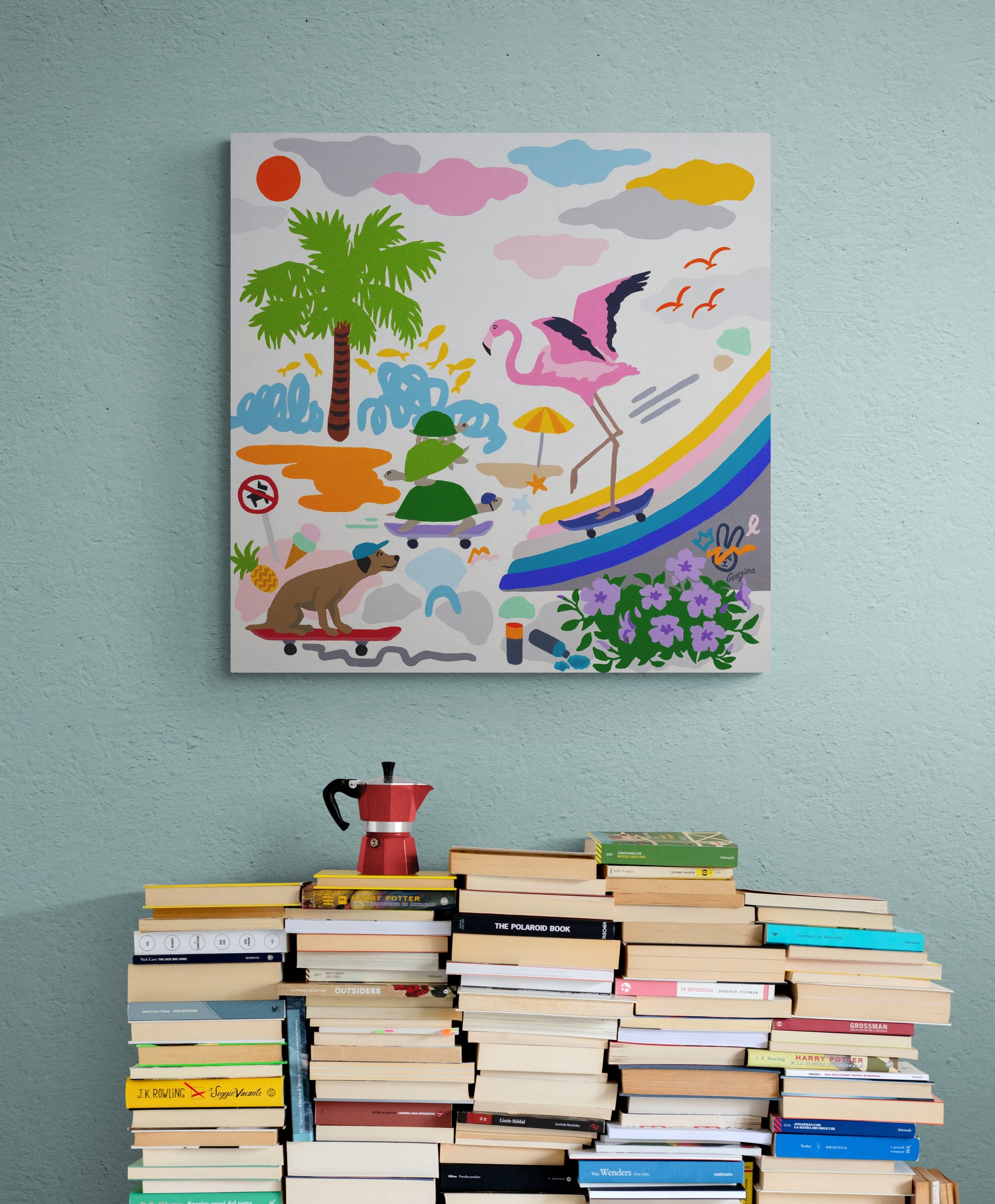 Skater Bird Painting