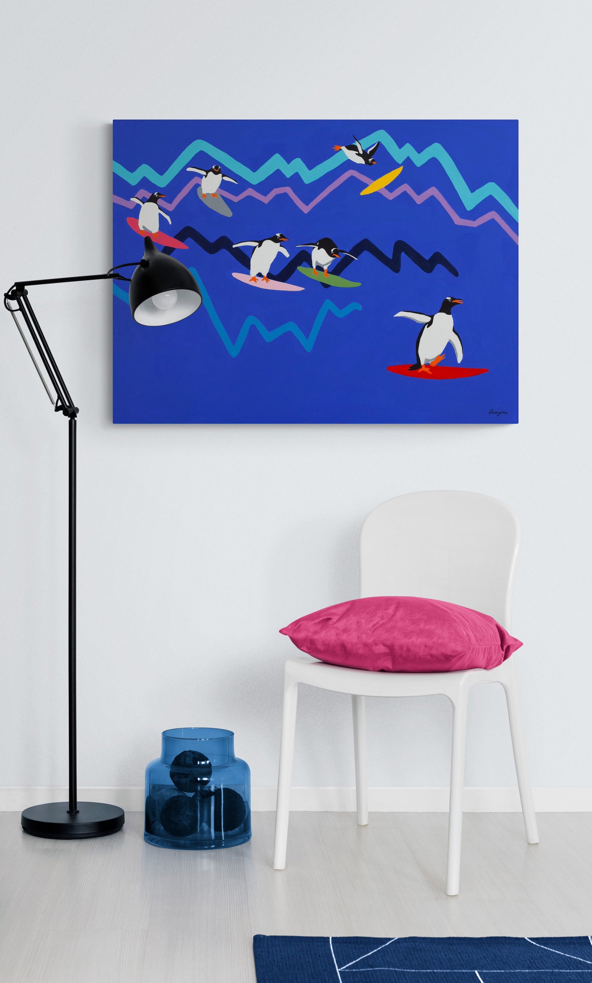 South Pole Surfers Painting