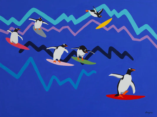 South Pole Surfers Painting