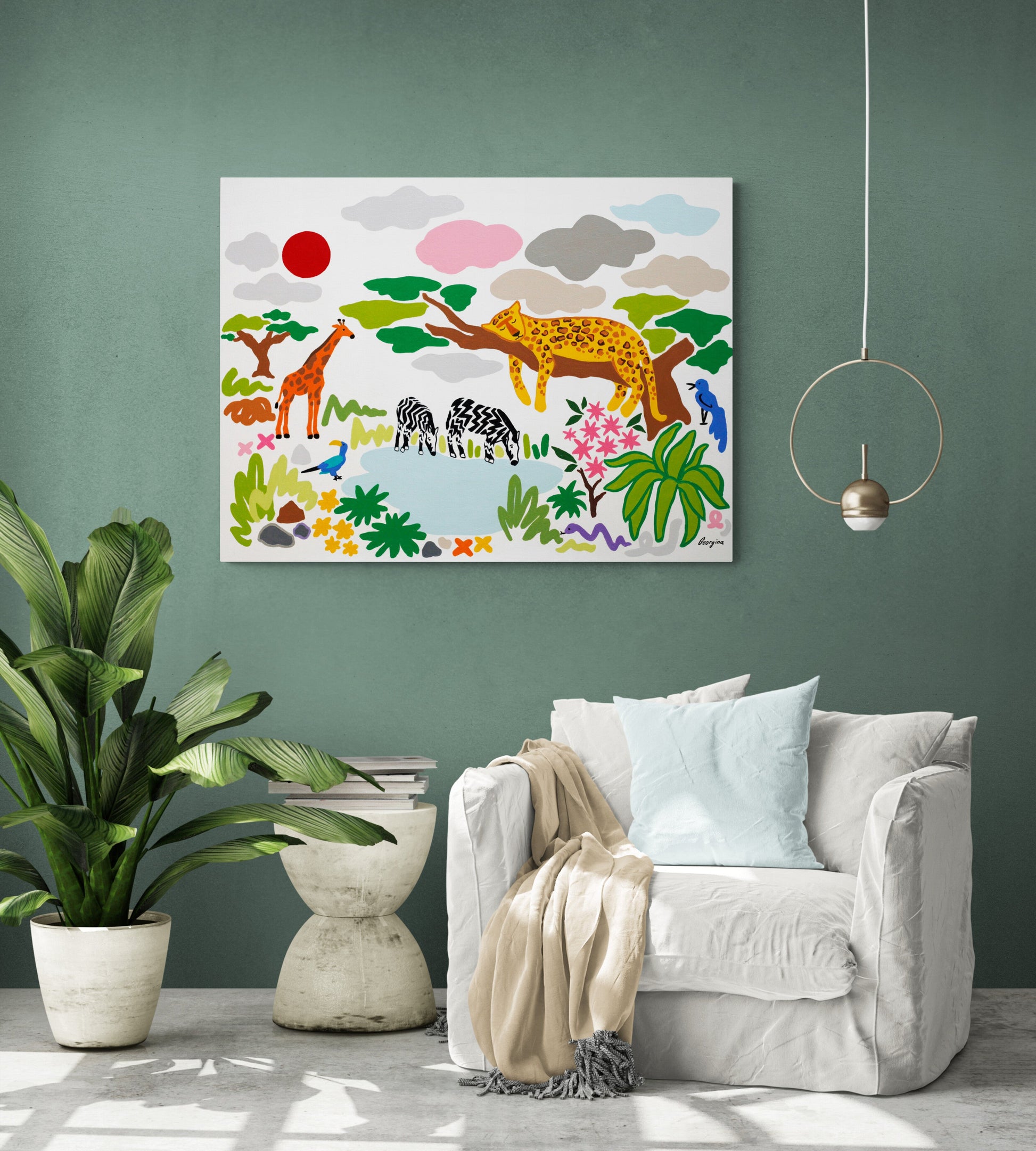 Peace At The Watering Hole Painting