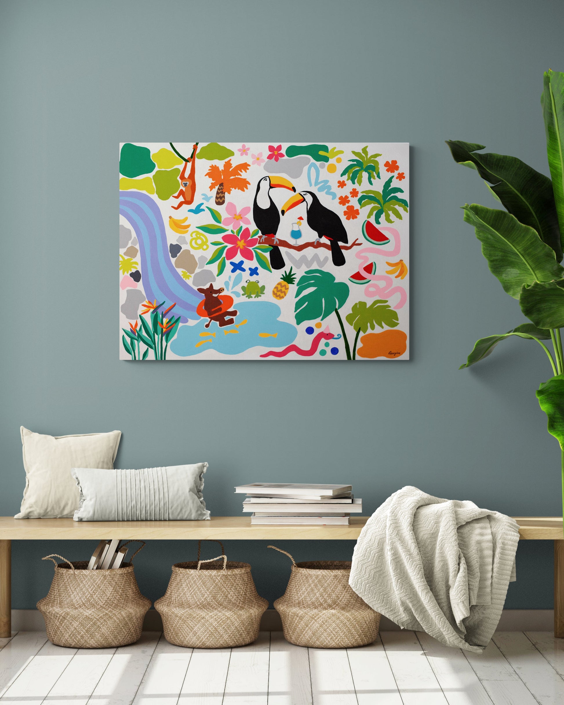 Wild Tropical Party Painting
