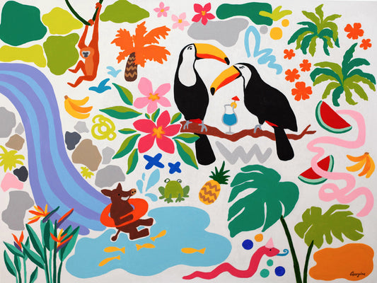Wild Tropical Party Painting