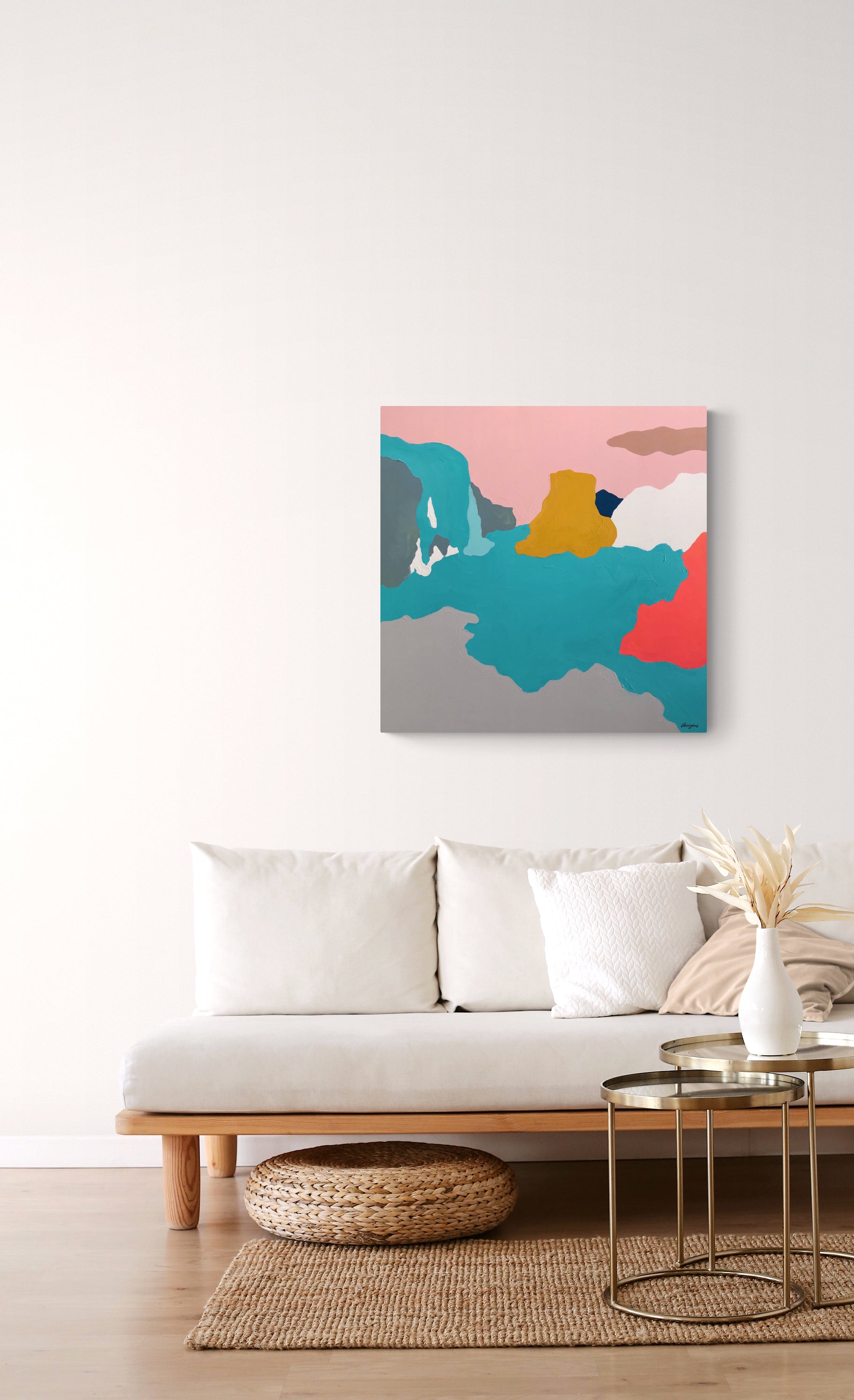 Waterfall At Dusk Painting